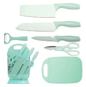 Miniatura 5 de Cuchillos En Acero Con Base Y Tabla X7